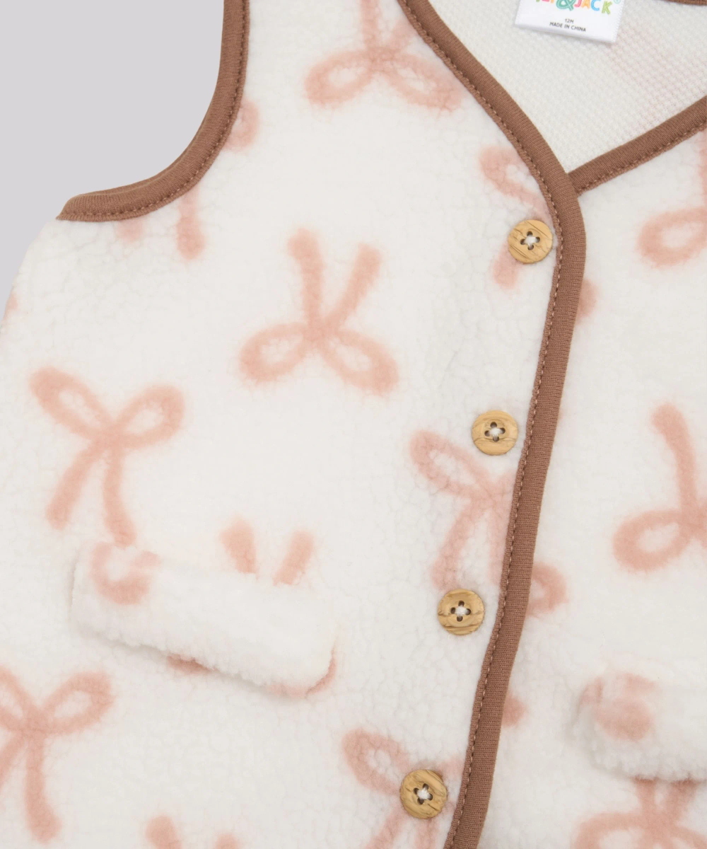 Lily & Jack - 3pc-Set - Baby Girl's Bodysuit, Jacket & Pant - White/Brown/Pink