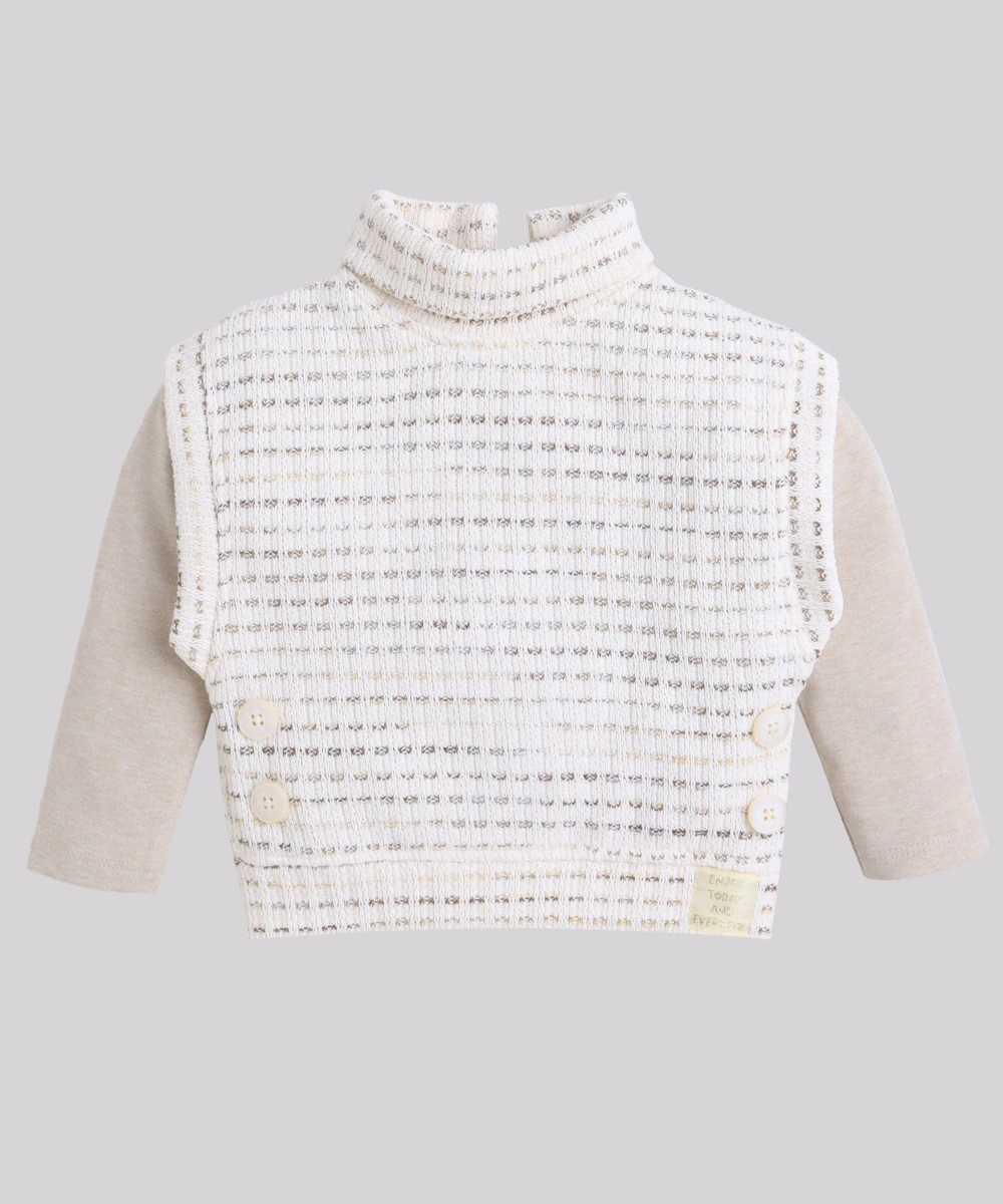 Little Kangaroos - 2pc-Set - Girls Inner & Sweater Vest - Brown