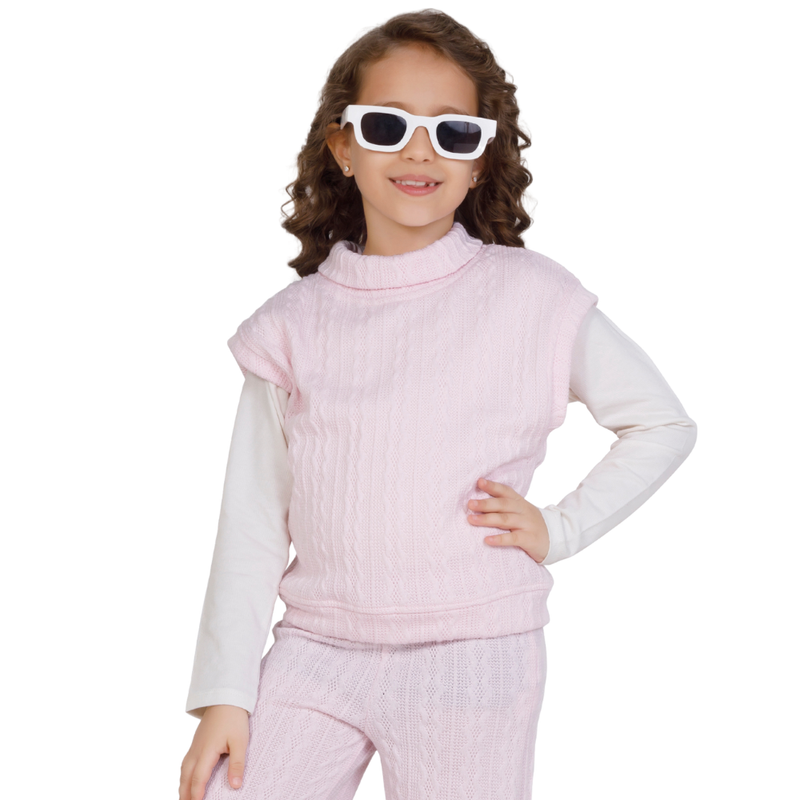 Little Kangaroos - 2pc-Set - Girls Inner & Sweater Vest - Pink