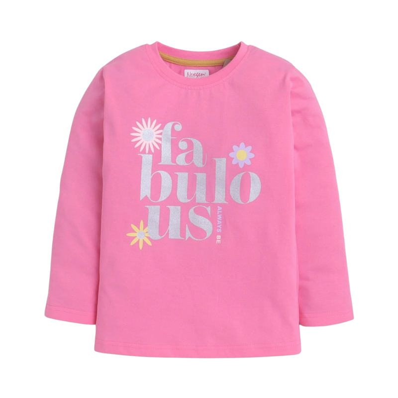 Nexgen Girls - Printed Girl's Casual T-Shirt - Pink