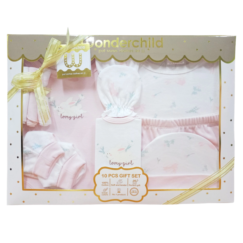 Wonderchild 10pc-Set Baby Girl Clothing Gift Light Pink