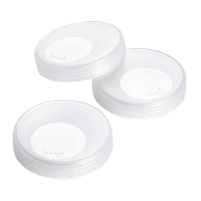 Boon - Nursh Milk Storage Lids - Transparent - 3 Pcs