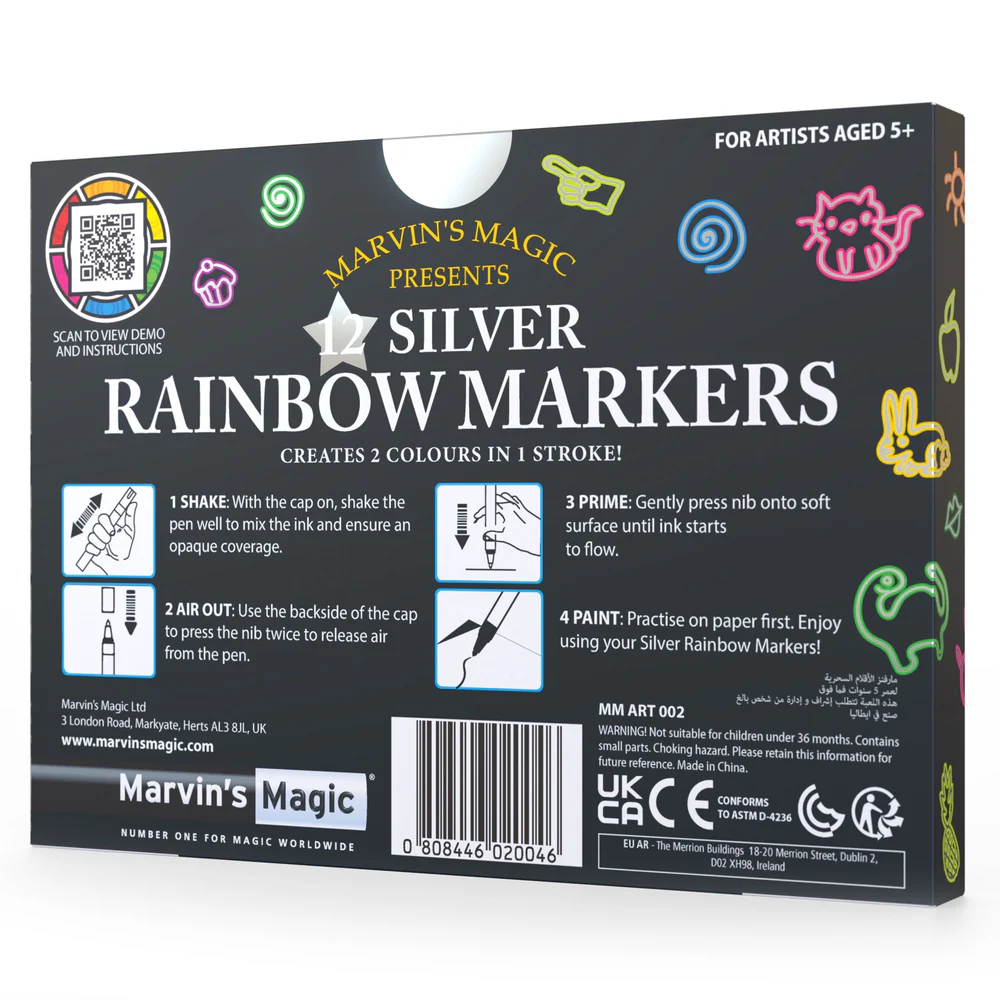 Marvin's Magic - Silver Rainbow Markers - 12pcs