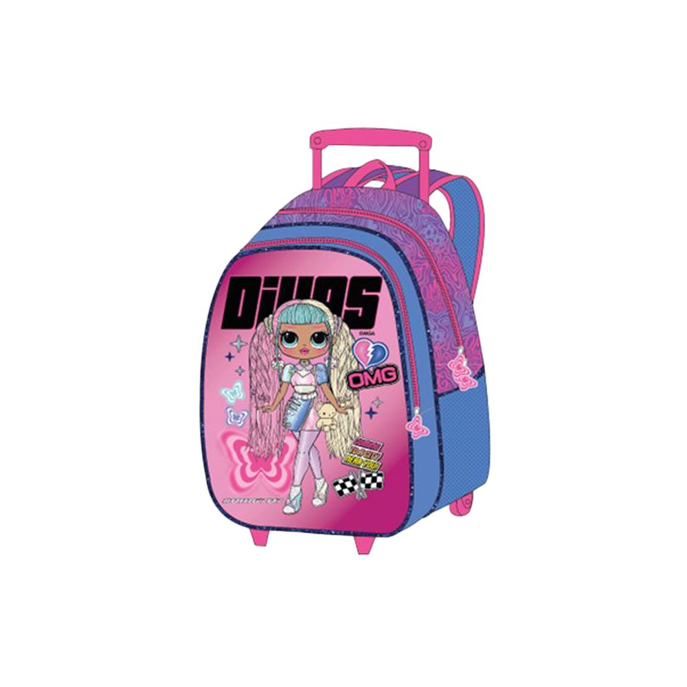 MGA - LOL-OMG Kids 3-in-1 Box Set With 18" - Trolley School Bag, Lunch Bag & Pencil Case - Pink