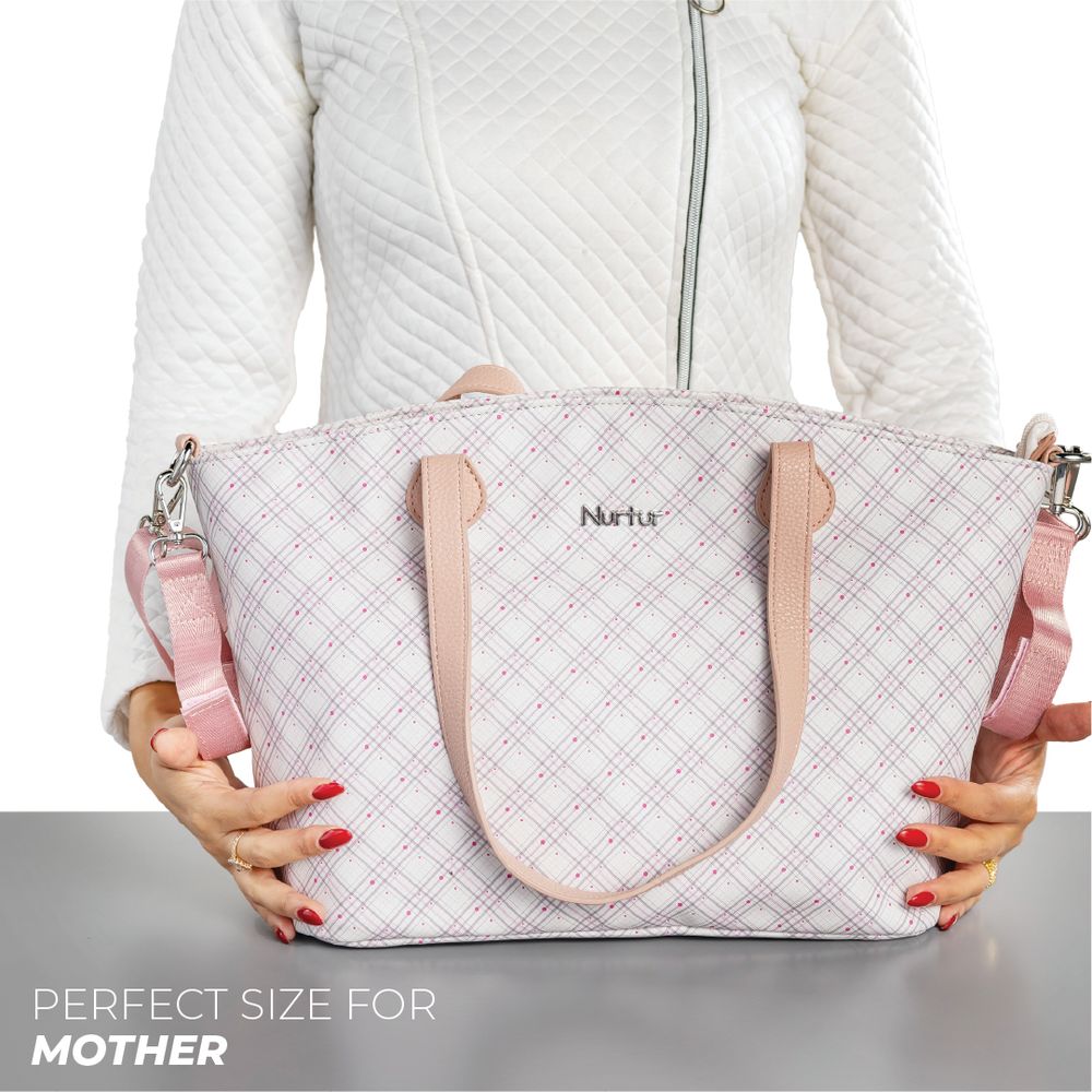Nurtur Cozi - Printed Vogue Maternity Diaper Bag - Beige