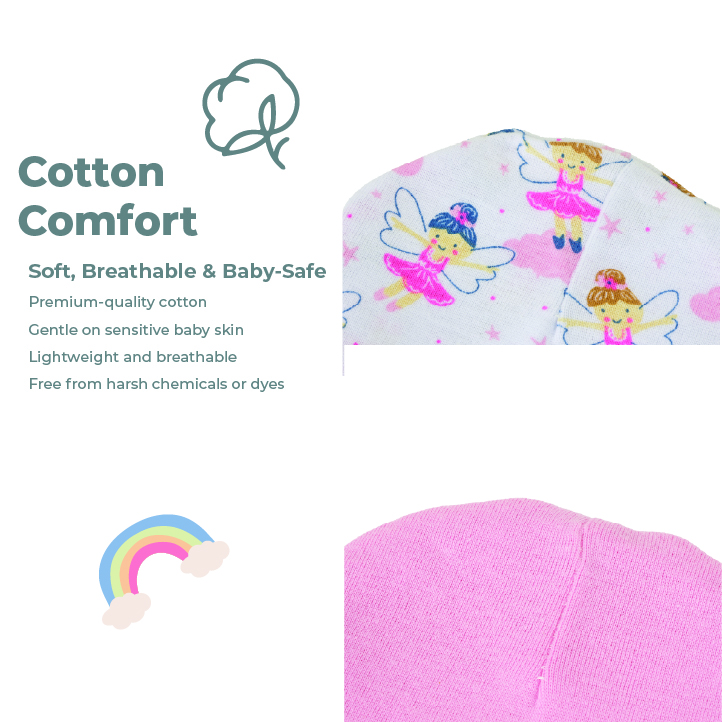 Nurtur Cozi - 6pc-Set - Hats & Mittens With Socks For Baby Girl