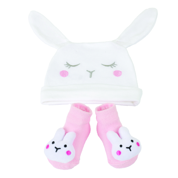 Nurtur Cozi - 3pc-Set - Hat & Socks For Baby Girl