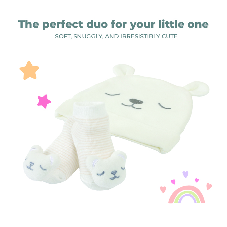 Nurtur Cozi - 3pc-Set - Hat & Socks For Baby Boy