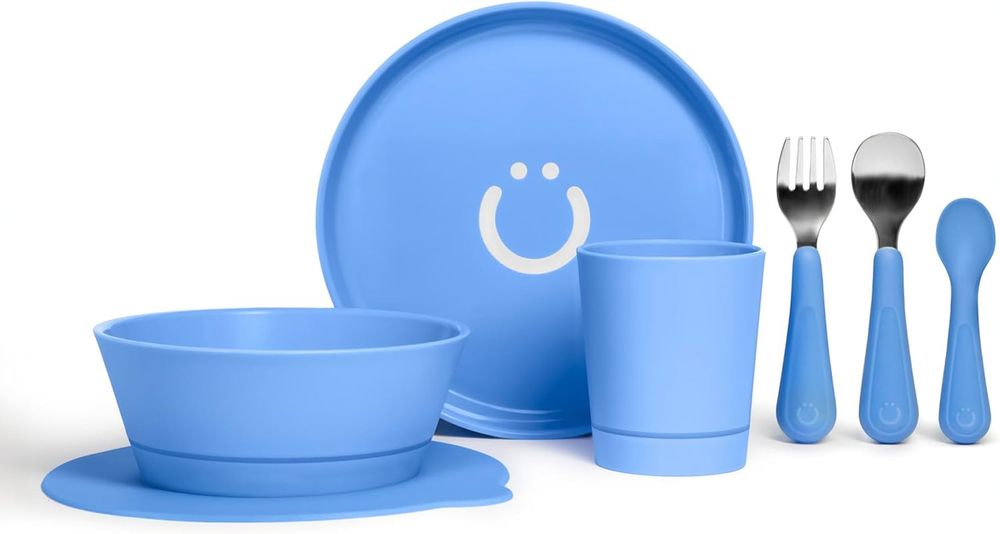 Ubbi - Toddler Feeding Set With Suction Base - Multicolor - 7 Pcs