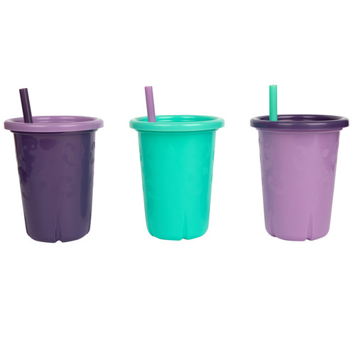 The First Years - Green Grown Spill Proof Straw Cups - Pack Of 3 - 296 ml