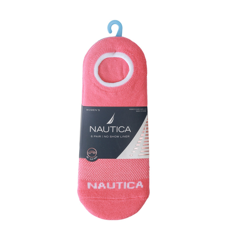 Nautica - Womens No Show Liner Socks - Pack of 6