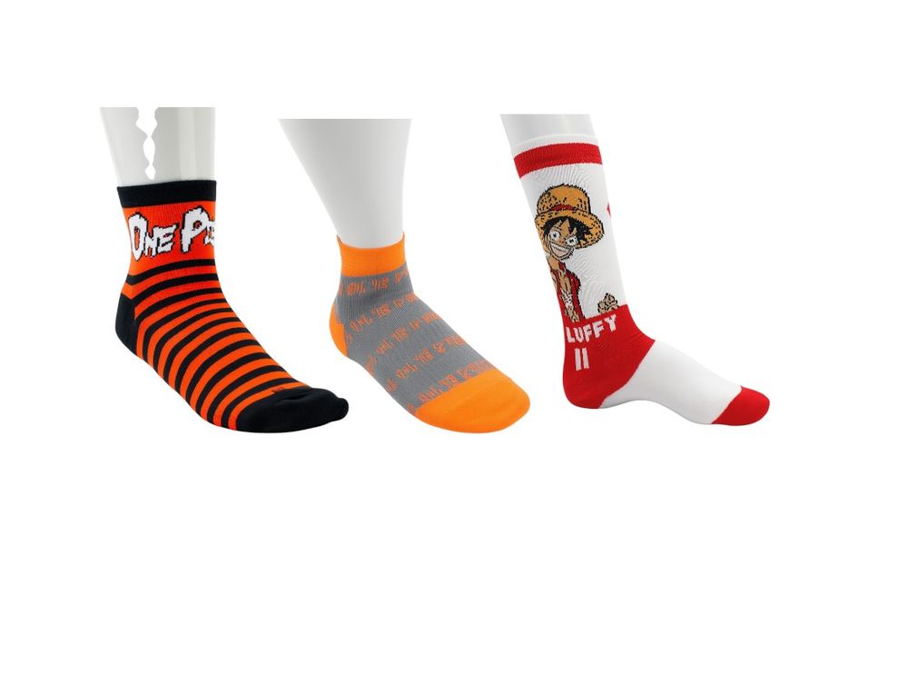 One Piece 3pc-Set - Boy's Anklet Socks - Multicolor
