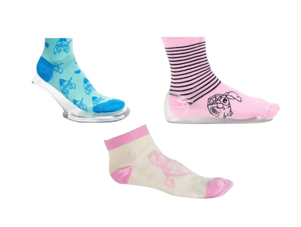 Lilo & Stitch 3pc-Set - Girl's Anklet Socks - Pink/Blue