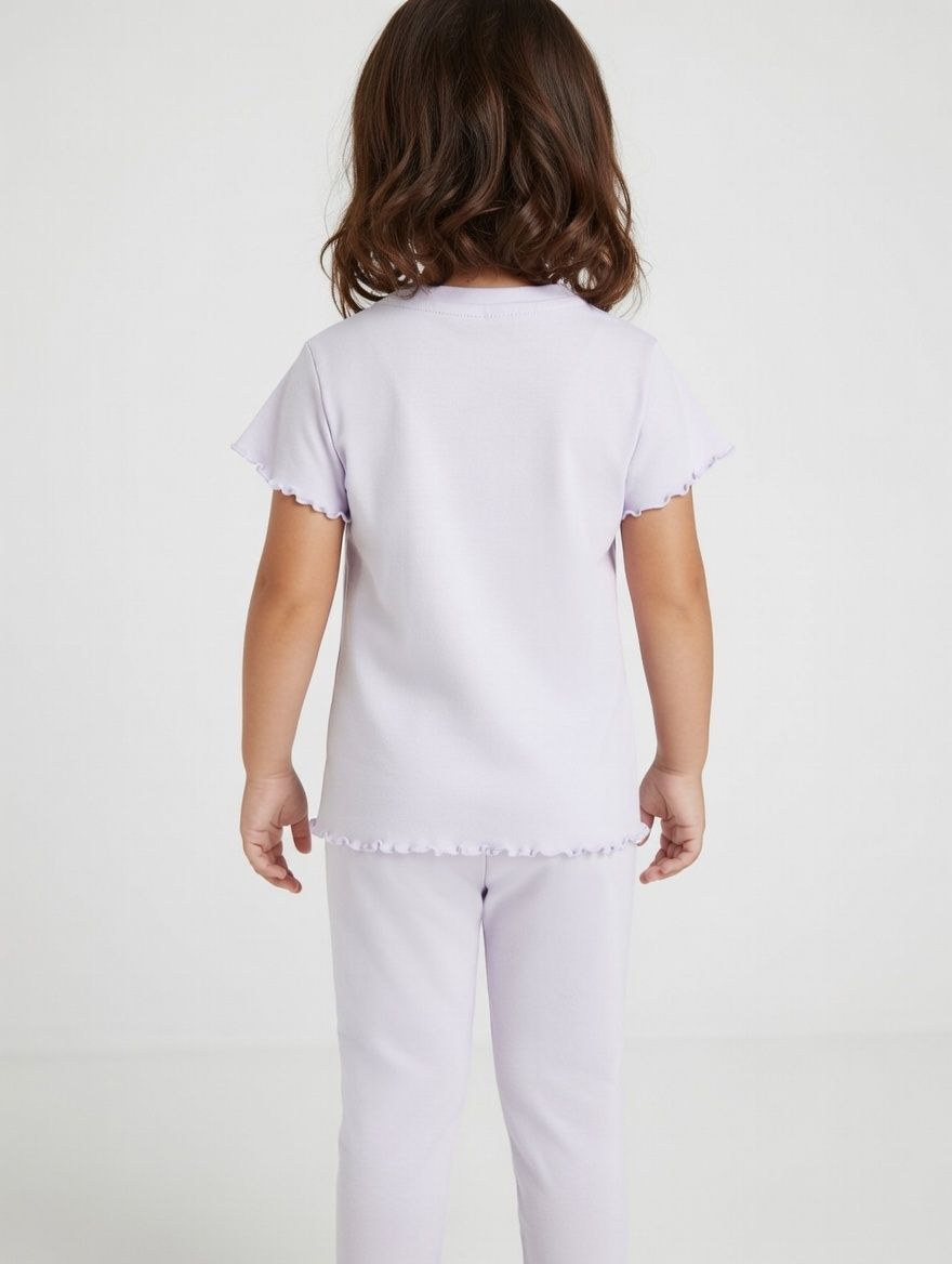 Gabby's Dollhouse - 2pc-Set - Girl's Printed Short Sleeves T-Shirt & Pants - Lilac