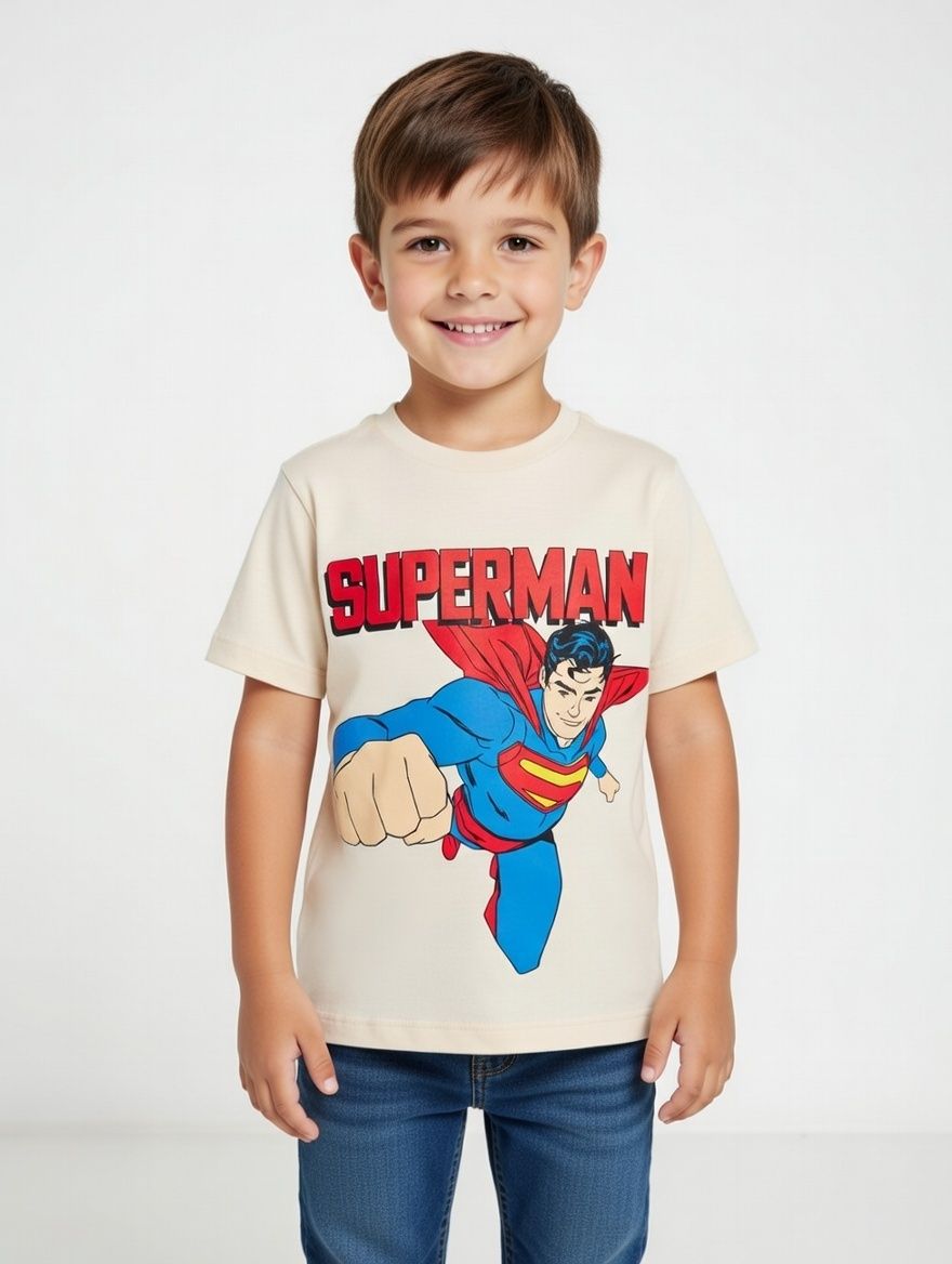 Superman - Boy's Short Sleeve T-Shirt - Beige