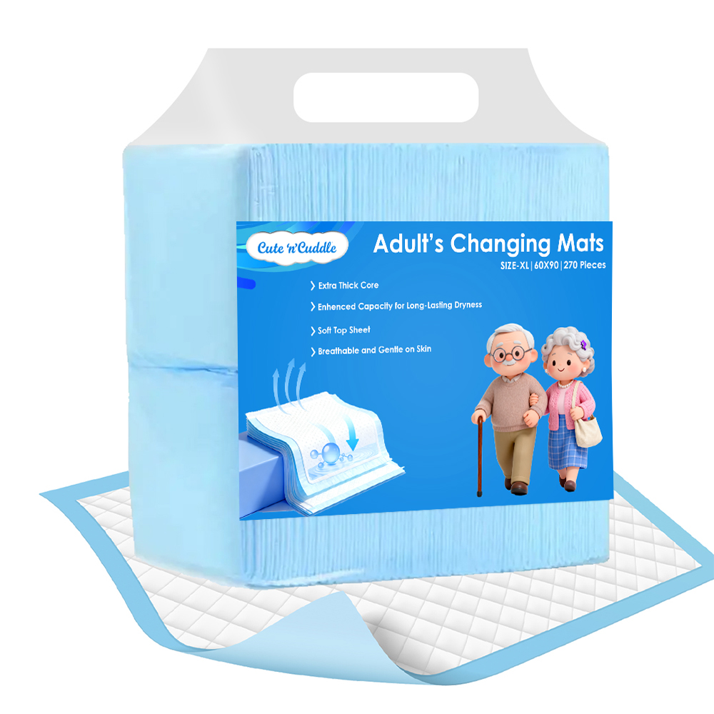 Cute 'n' Cuddle - Adult Disposable Bed Pads - Blue - 60 x 90 cm - Pack Of 270