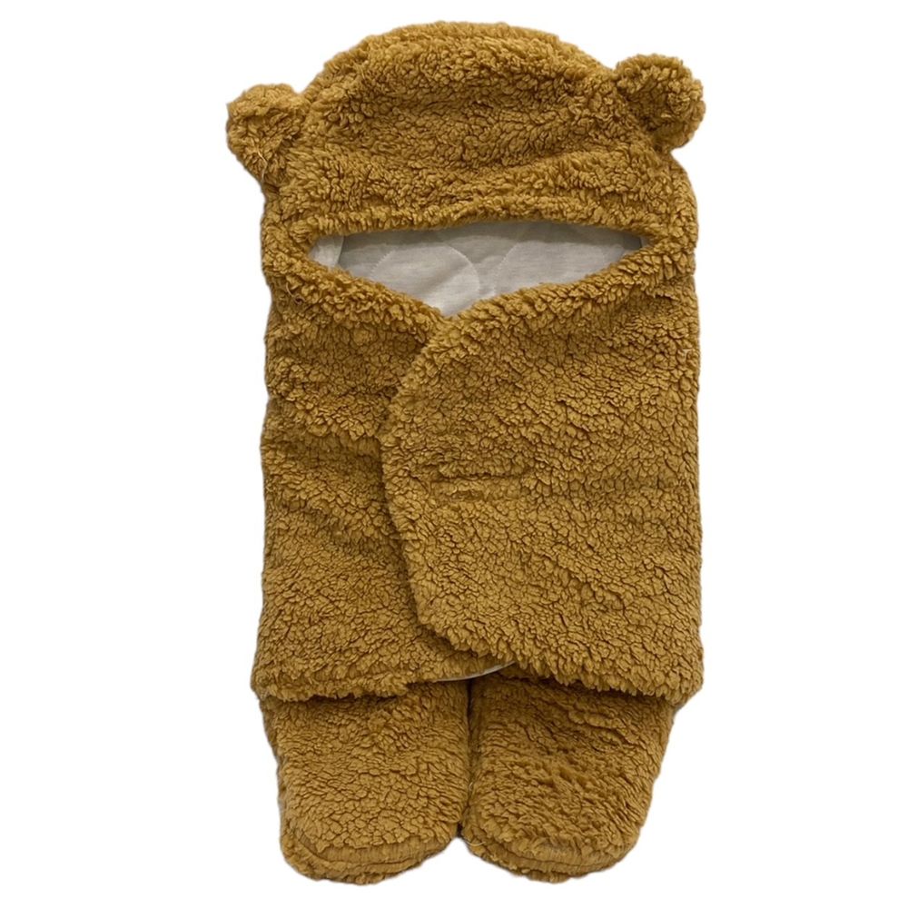 كيوت آند كادل - بطانية تقميط بقبعة - دب - بني