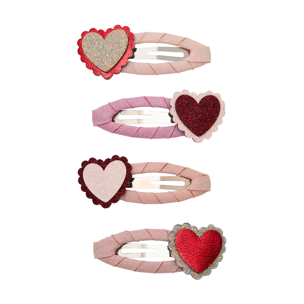 Mimi & Lula - Scalloped Heart Clic Clacs Pack of 4 - Multicolor