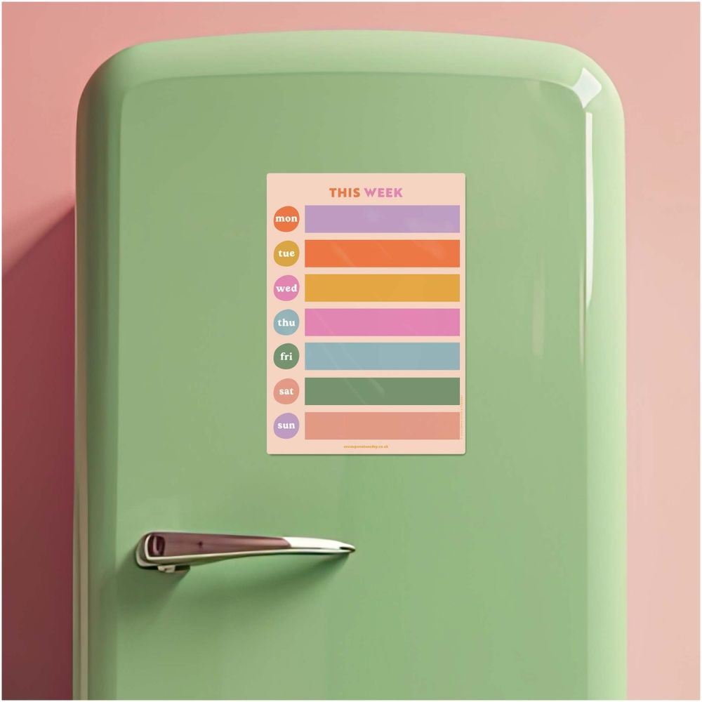 GOOD TUESDAY - Colour Block Magnetic Weekly Fridge Planner - A4