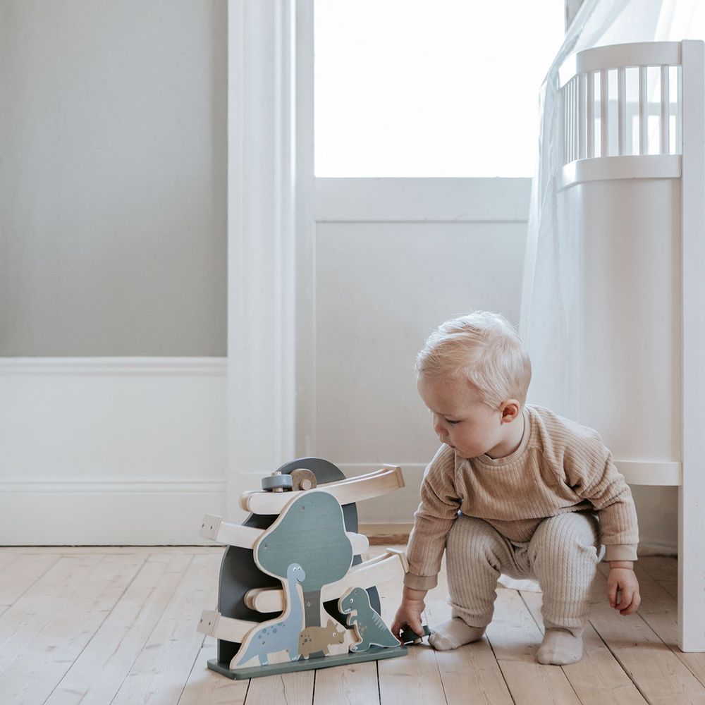 Jabadabado Wooden Egg Roller Toy Set - Dino