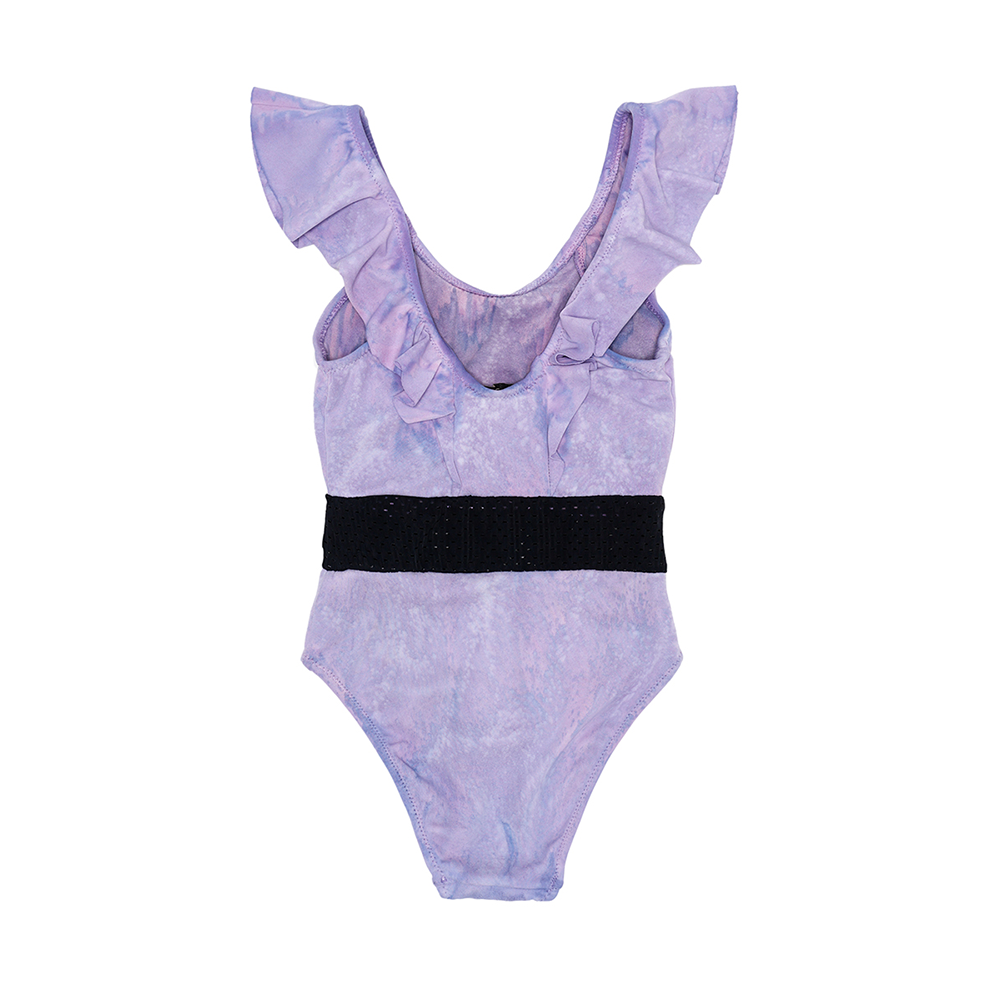 Reborn - Girls Belt Swimsuit - Purple
