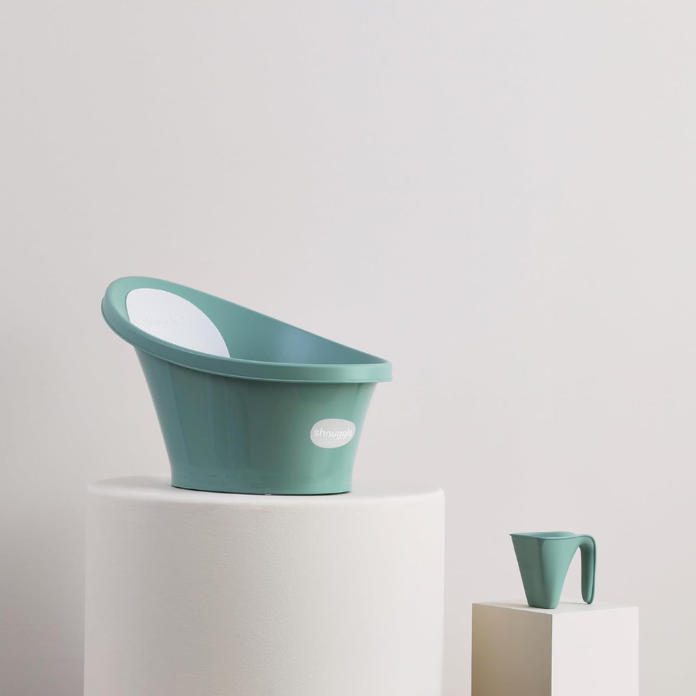 Shnuggle - Baby Bath & Rinsing Jug Bundle - Eucalyptus - 2pc Set