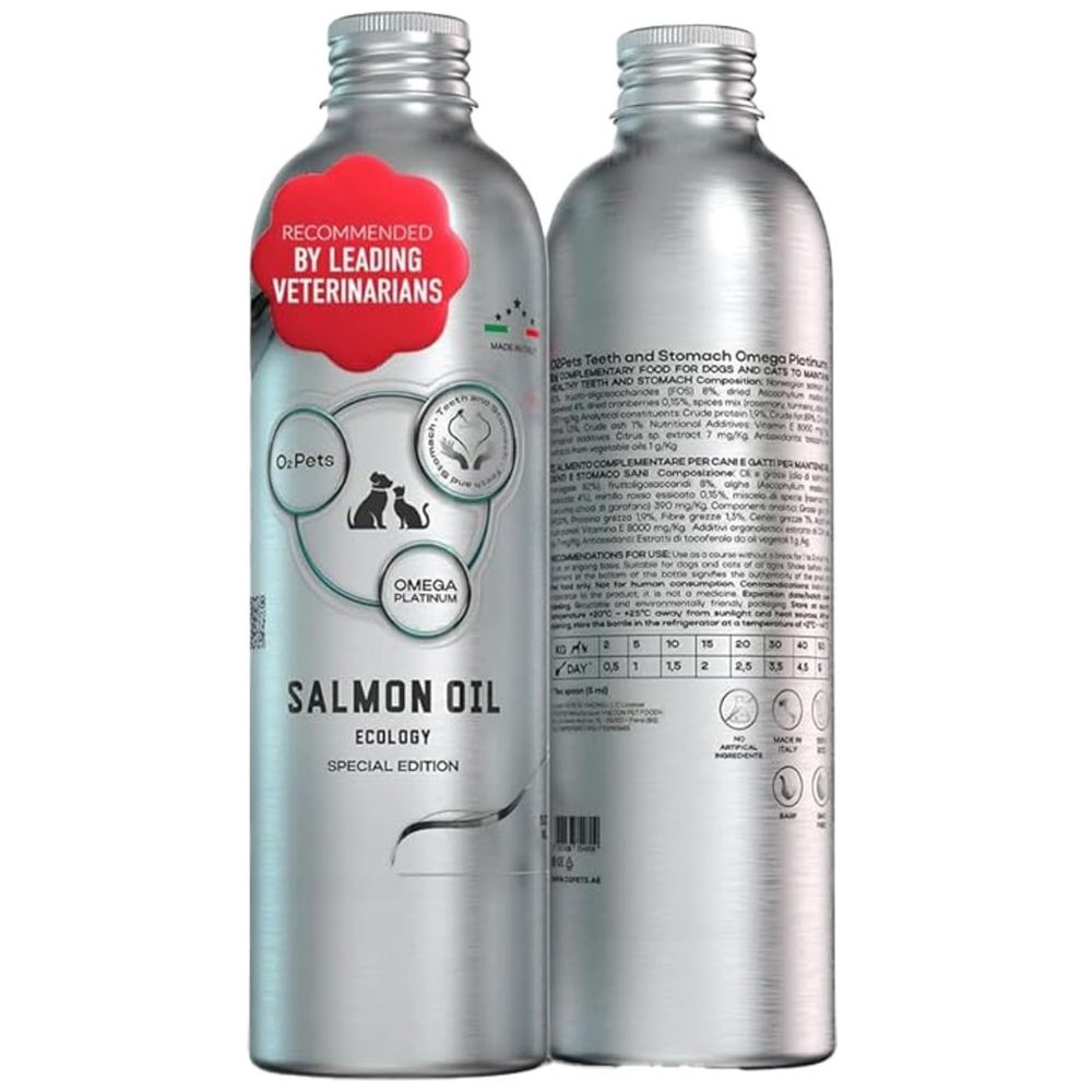 أو2 بيتس - زيت السلمون أوميجا بلاتينيوم للكلاب والقطط