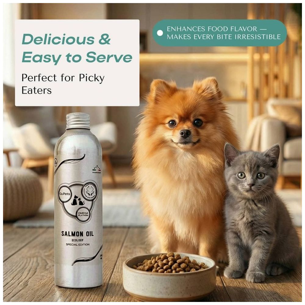 أو2 بيتس - زيت السلمون أوميجا بلاتينيوم للكلاب والقطط