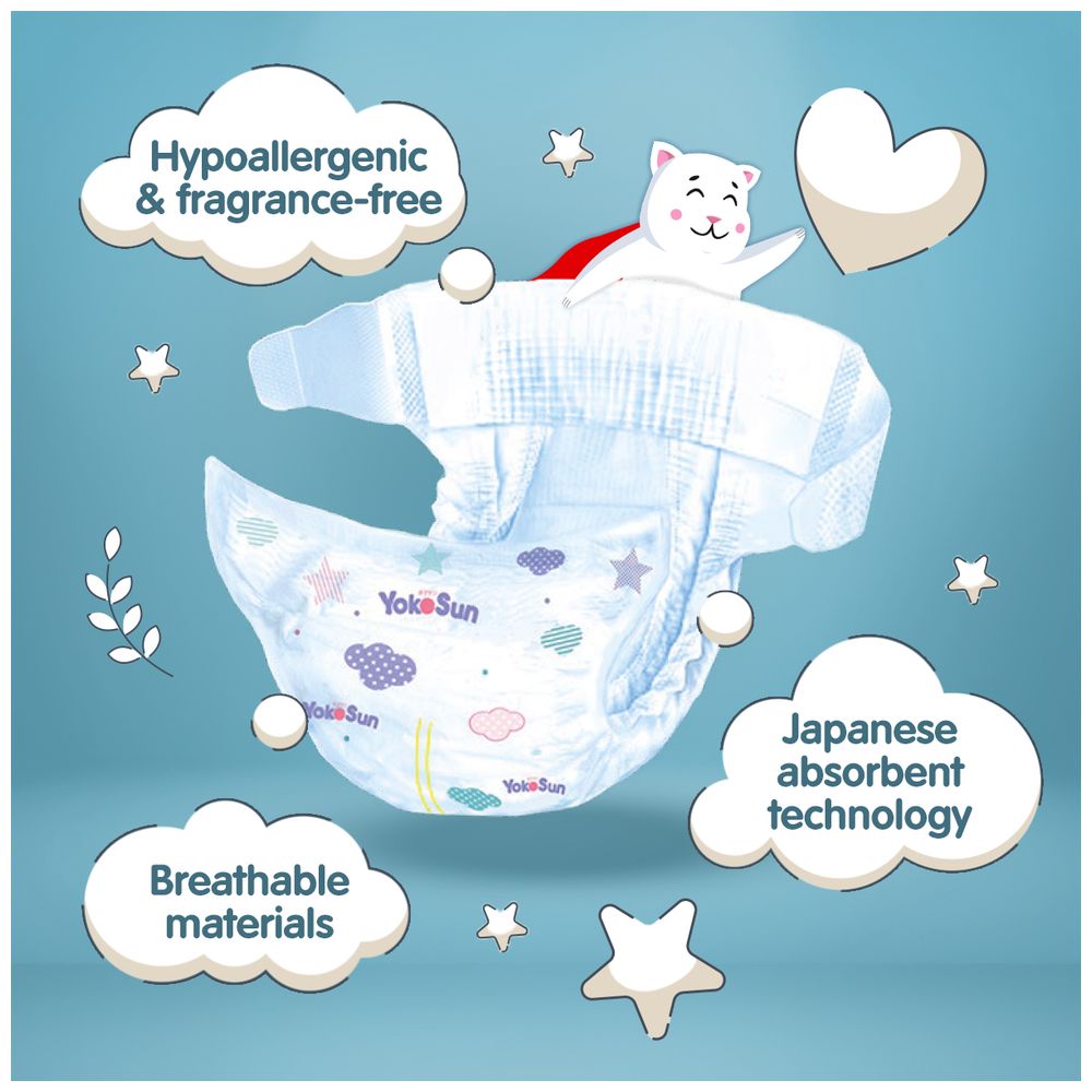 Yokosun - Baby Diapers - Size 2 Small - Up To 6 kg - 64 Pcs