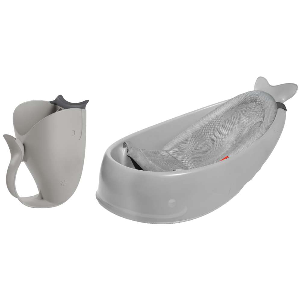 Skip Hop - Moby Smart Sling 3-Stage Tub - Grey + Moby Waterfall Rinser - Grey