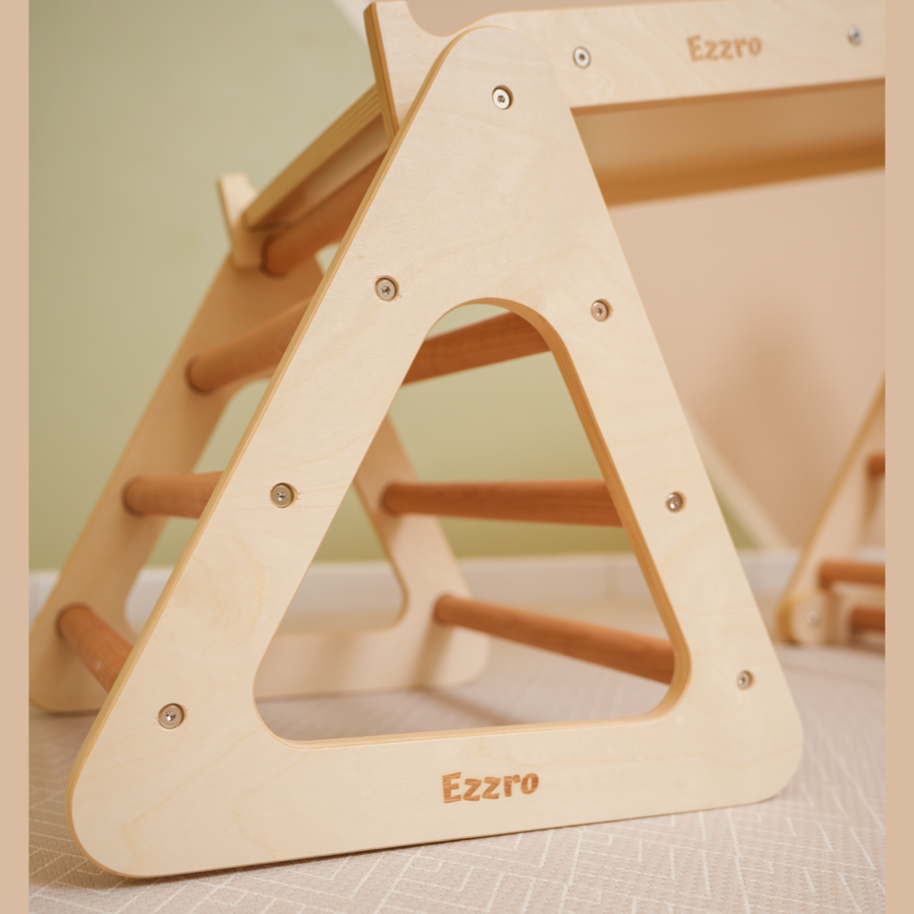 Ezzro - Mini Toddler Pikler Climbing Triangle - Natural