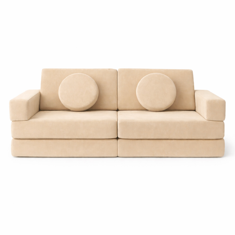 Ezzro - Modular Kids Play Sofa - 10 Pcs - Warm Beige