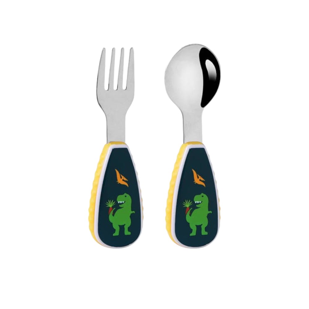 Doodle Kiddo Kids Cutlery Set With Case - Dinosaur - 2pcs