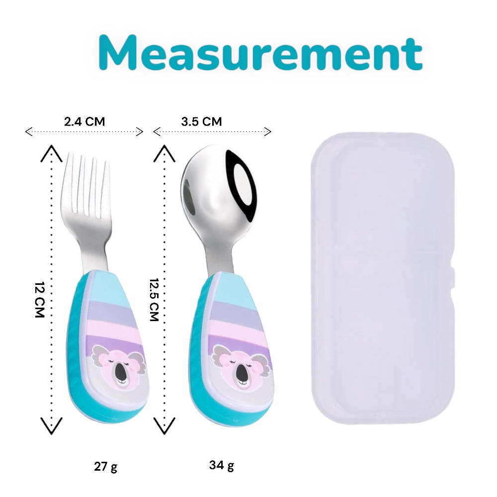 Doodle Kiddo Kids Cutlery Set With Case - Koala - 2pcs