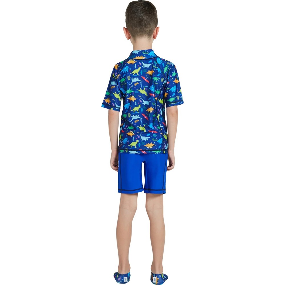 Coega Sunwear - 2pc-Set - Boy's Swimsuit - Blue Playing Dinos