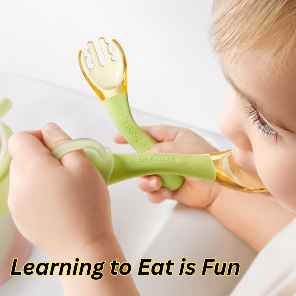 العناية بالطفل - ملعقة وشوكة PPSU مع علبة