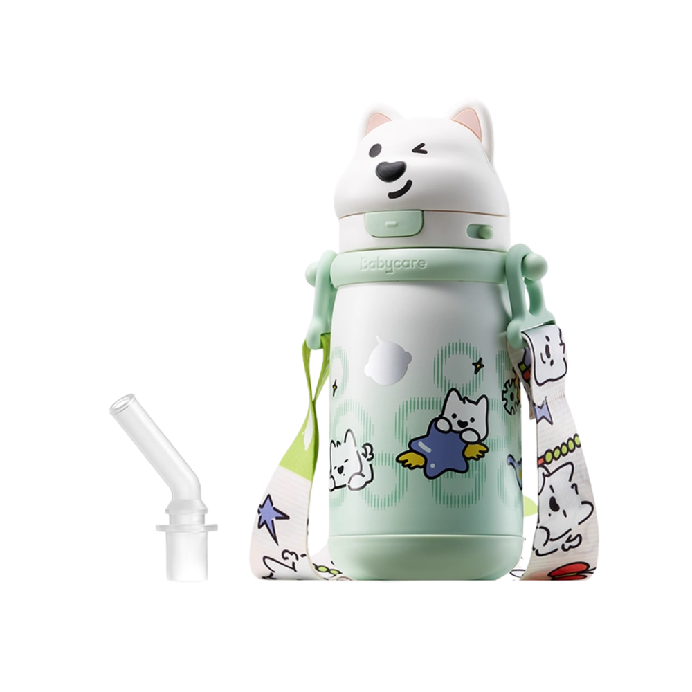 Babycare - Vaccum Water Bottle With Straw - 450 ml