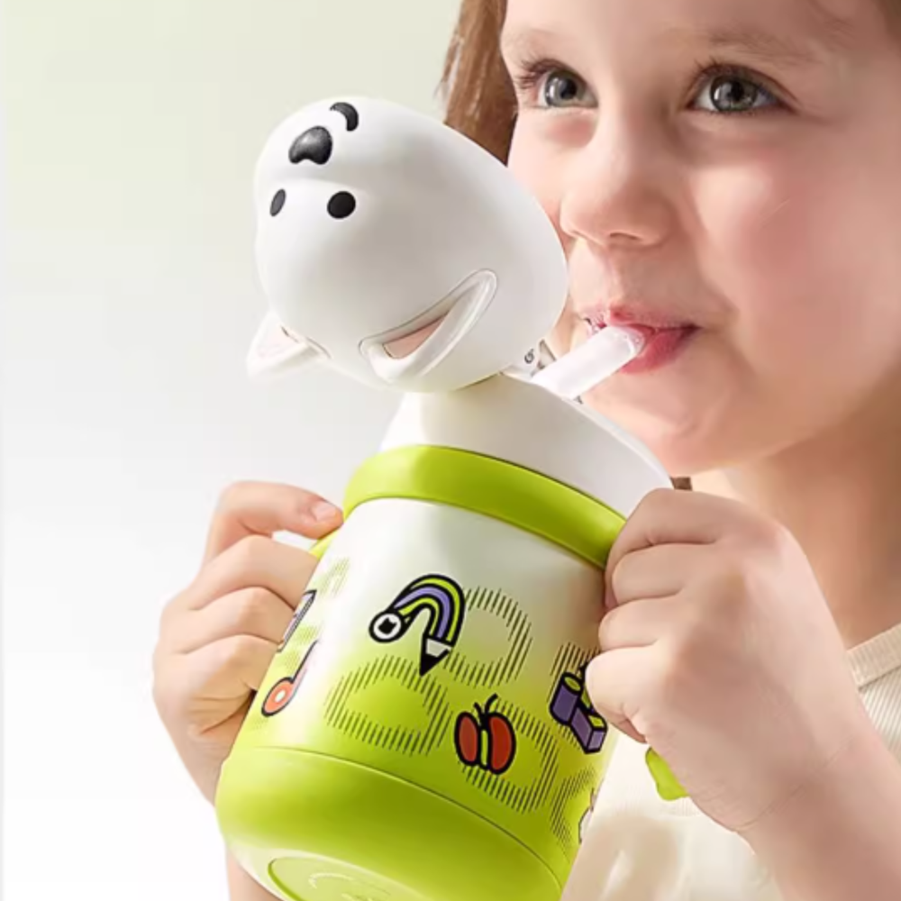 Babycare - Vaccum Water Bottle With Straws - 300 ml