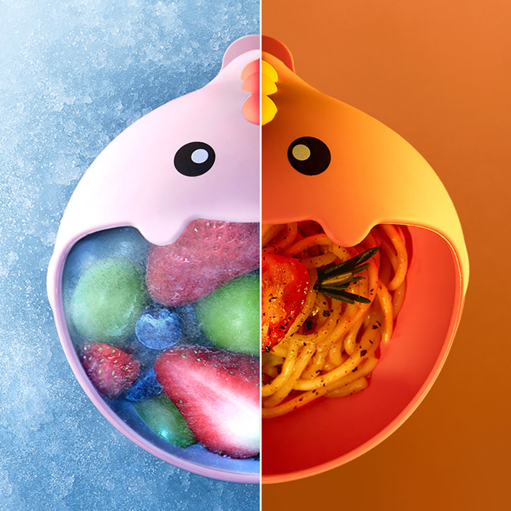 بيبي كير - وعاء سيليكون بقاعدة شفط - زهري فاتح