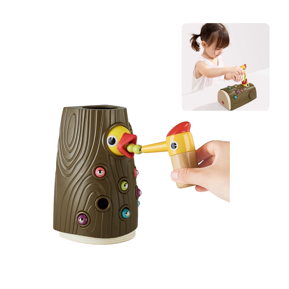 بيبي كير - لعبة تعليمية لصيد الديدان - نقار الخشب - ألوان متعددة