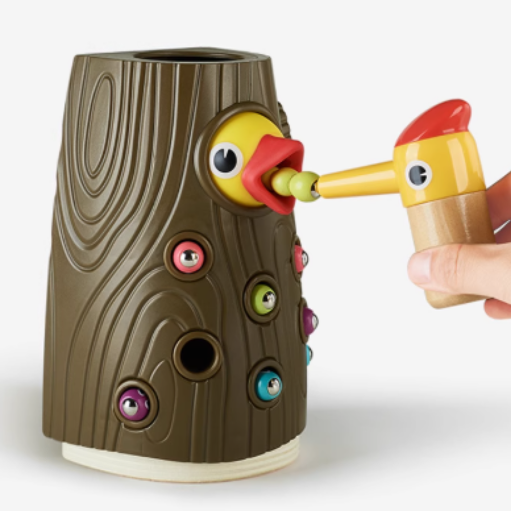 بيبي كير - لعبة تعليمية لصيد الديدان - نقار الخشب - ألوان متعددة