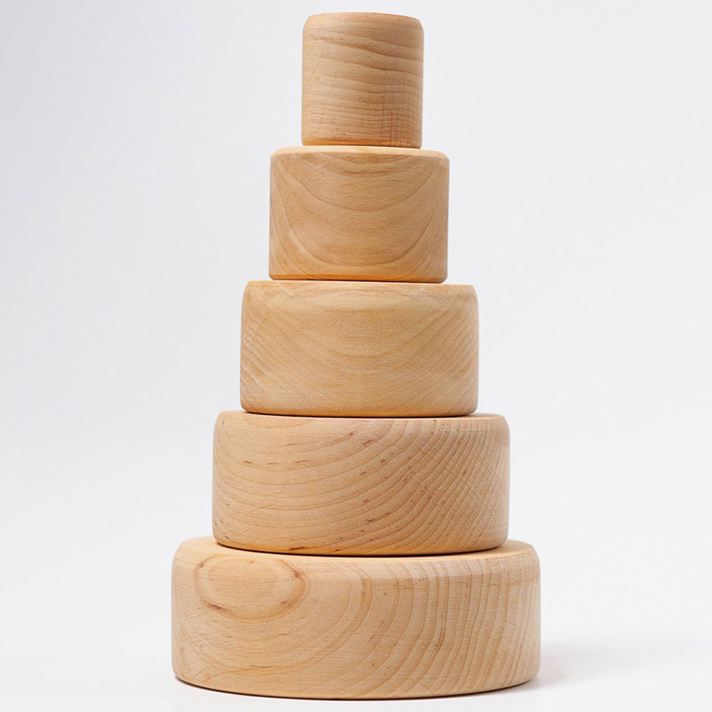 Grimm's - Set Of Stacking Bowls - 5pcs - Natural