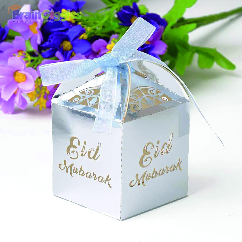 برين جيغلز - علب هدايا عيد مبارك - 5 قطع - فضي