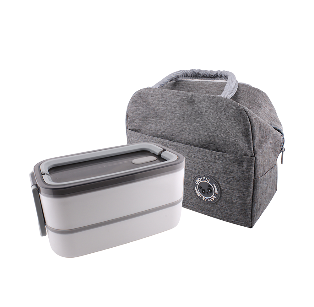 Cravista - 2 Tier Bento Box with Lunch Bag & Cutlery Set