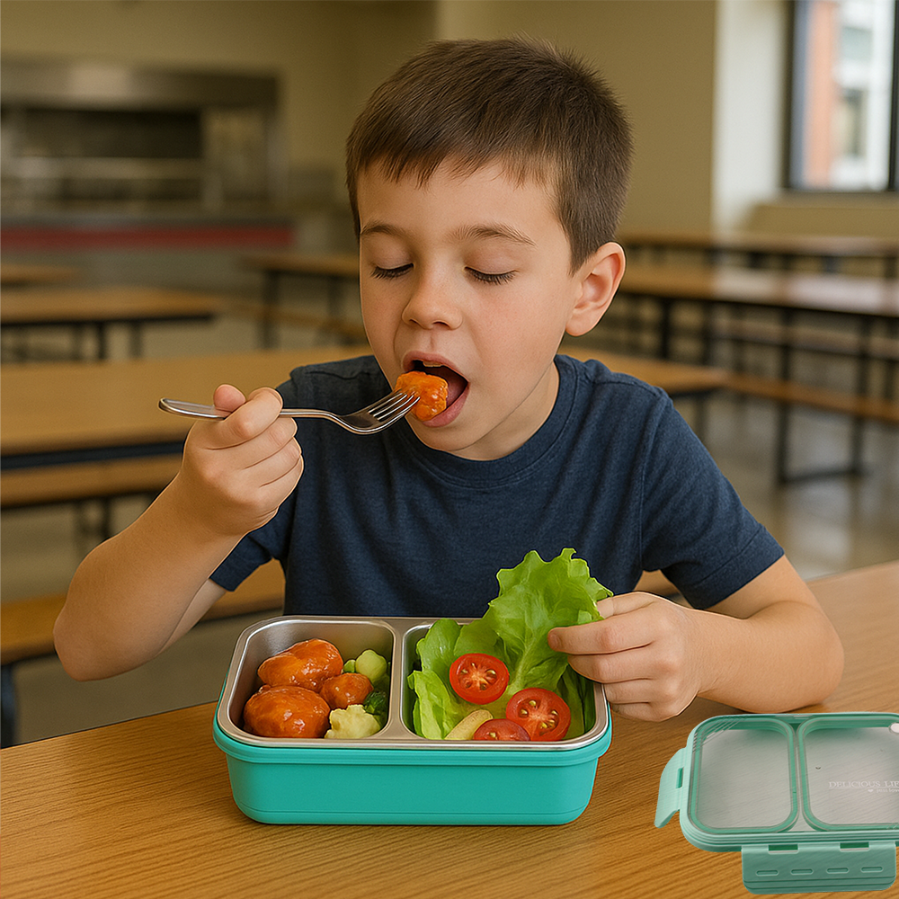 Cravista - 2-Compartments Bento Lunch Box - Multicolor - 700 ml