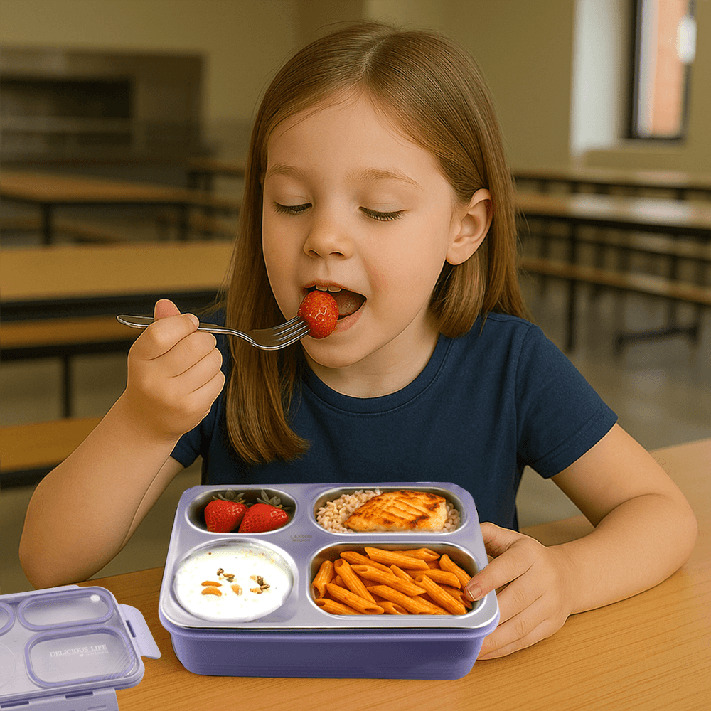 Cravista - 4-Compartments Bento Lunch Box - Multicolor - 950 ml