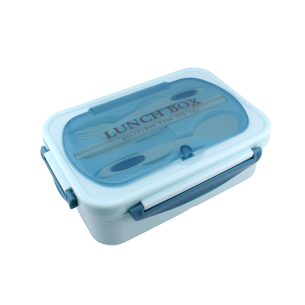 Cravista - 3-Compartments Bento Lunch Box With Spoon & Fork - Multicolor - 1.2 L