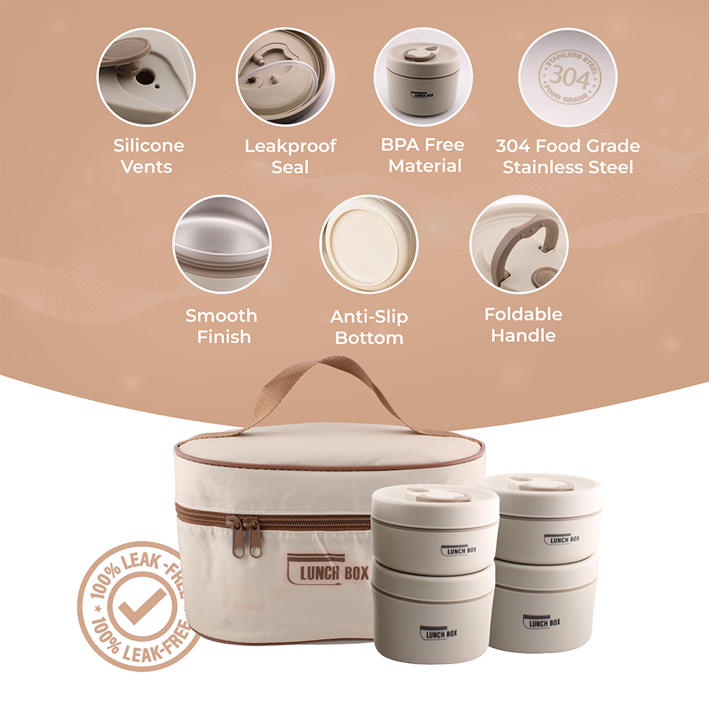 Cravista - Insulated Lunch Box with Bag & Cutlery Set