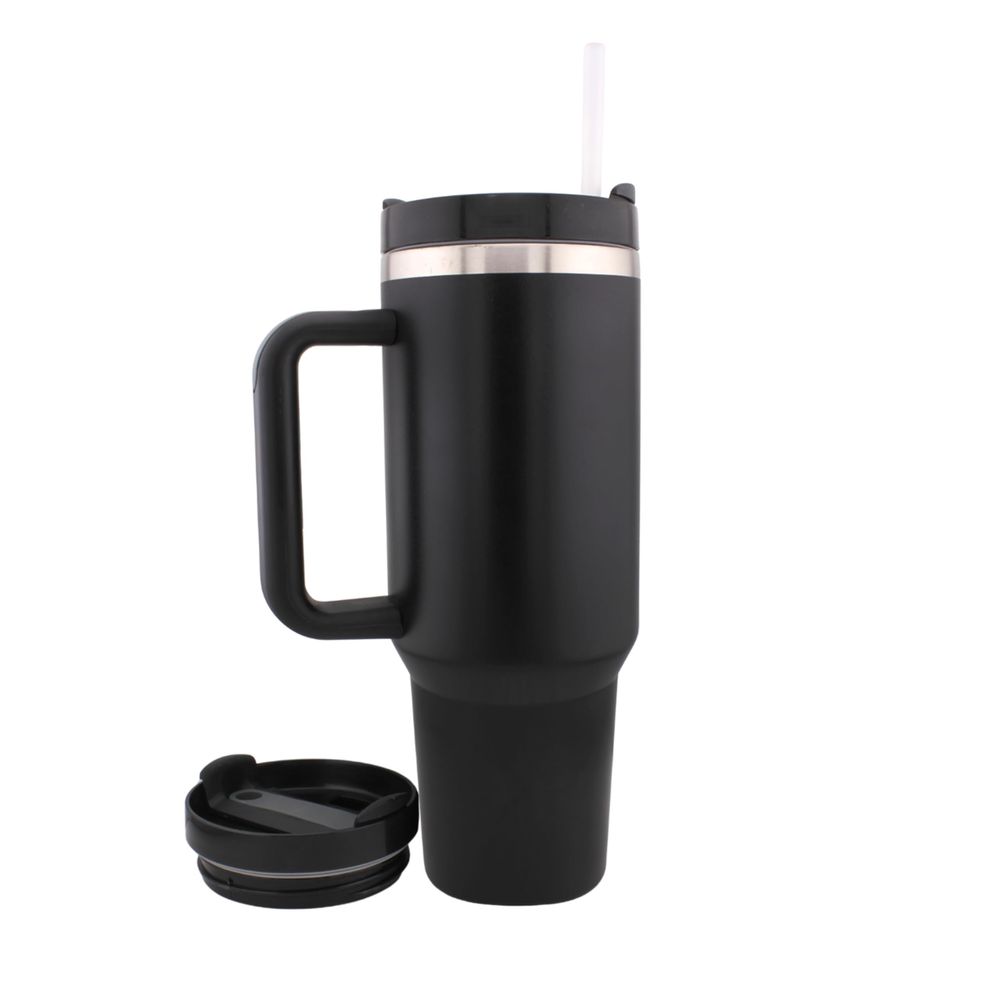 Cravista - Stainless Steel Vacuum Insulated Tumbler With Straw, Lid & Handle - 40oz/1200ml
