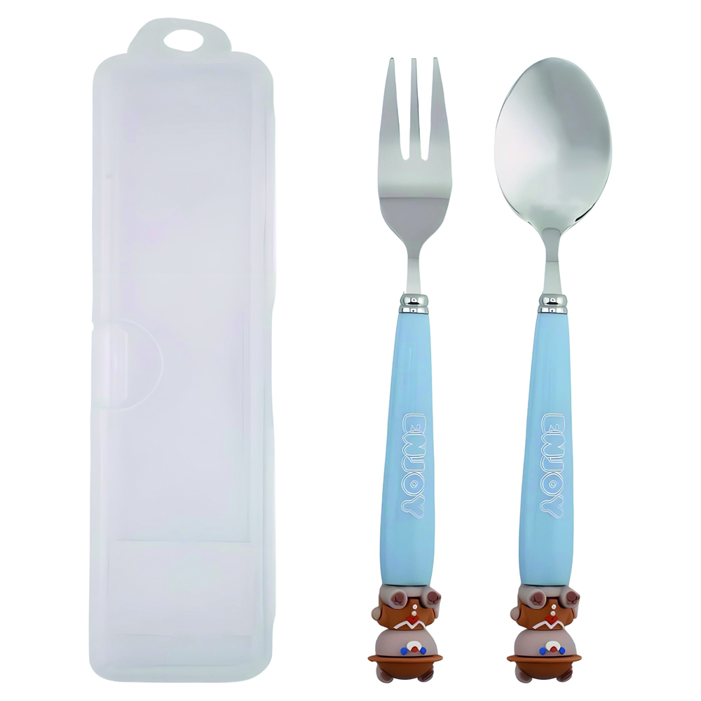 Cravista - Kids Doll Design Stainless Steel Cutlery Set With Case - 3 Pcs